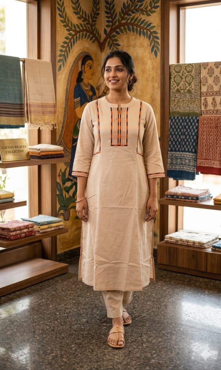 A line with fabric detailing pant set