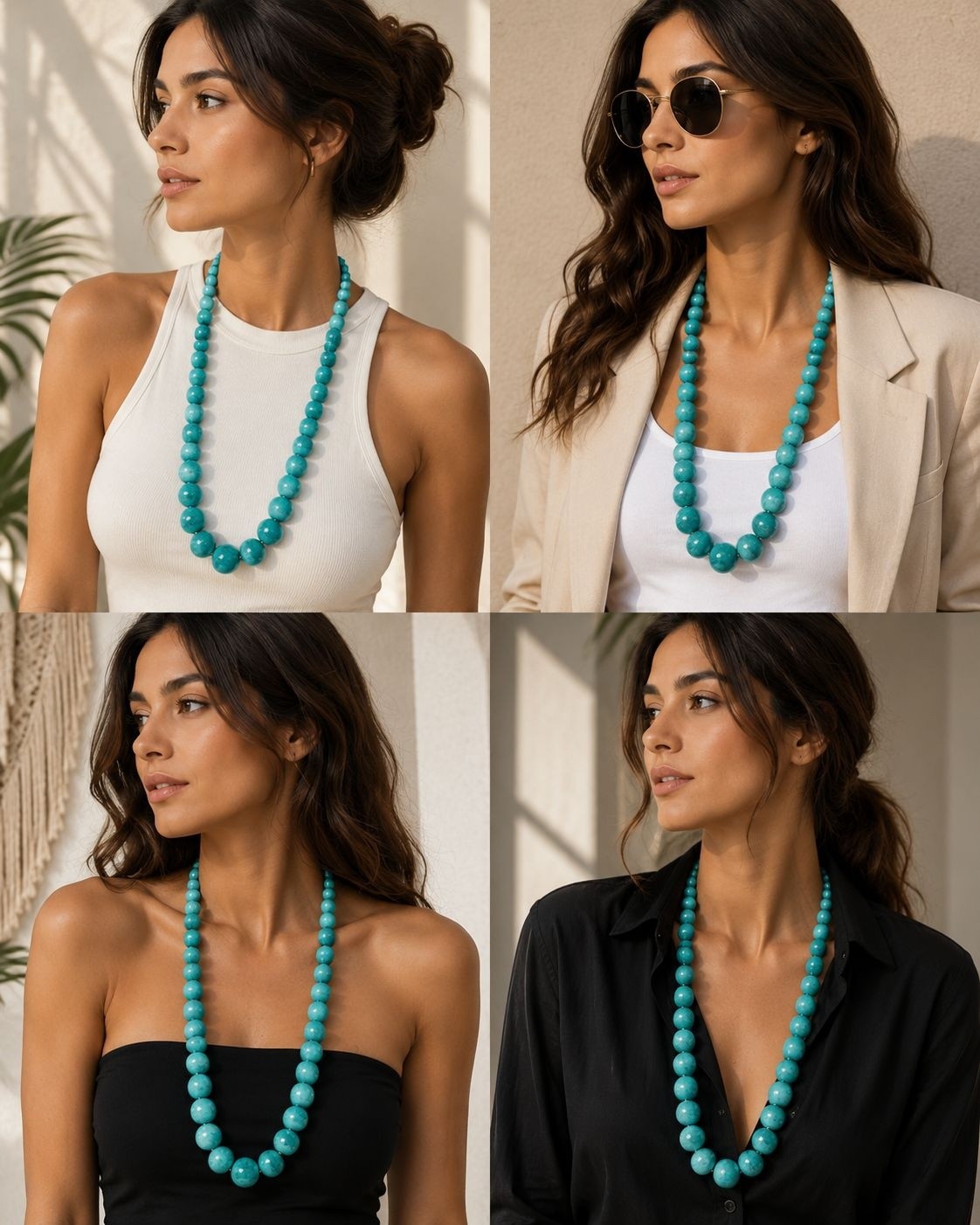 Turquoise Wooden Necklace