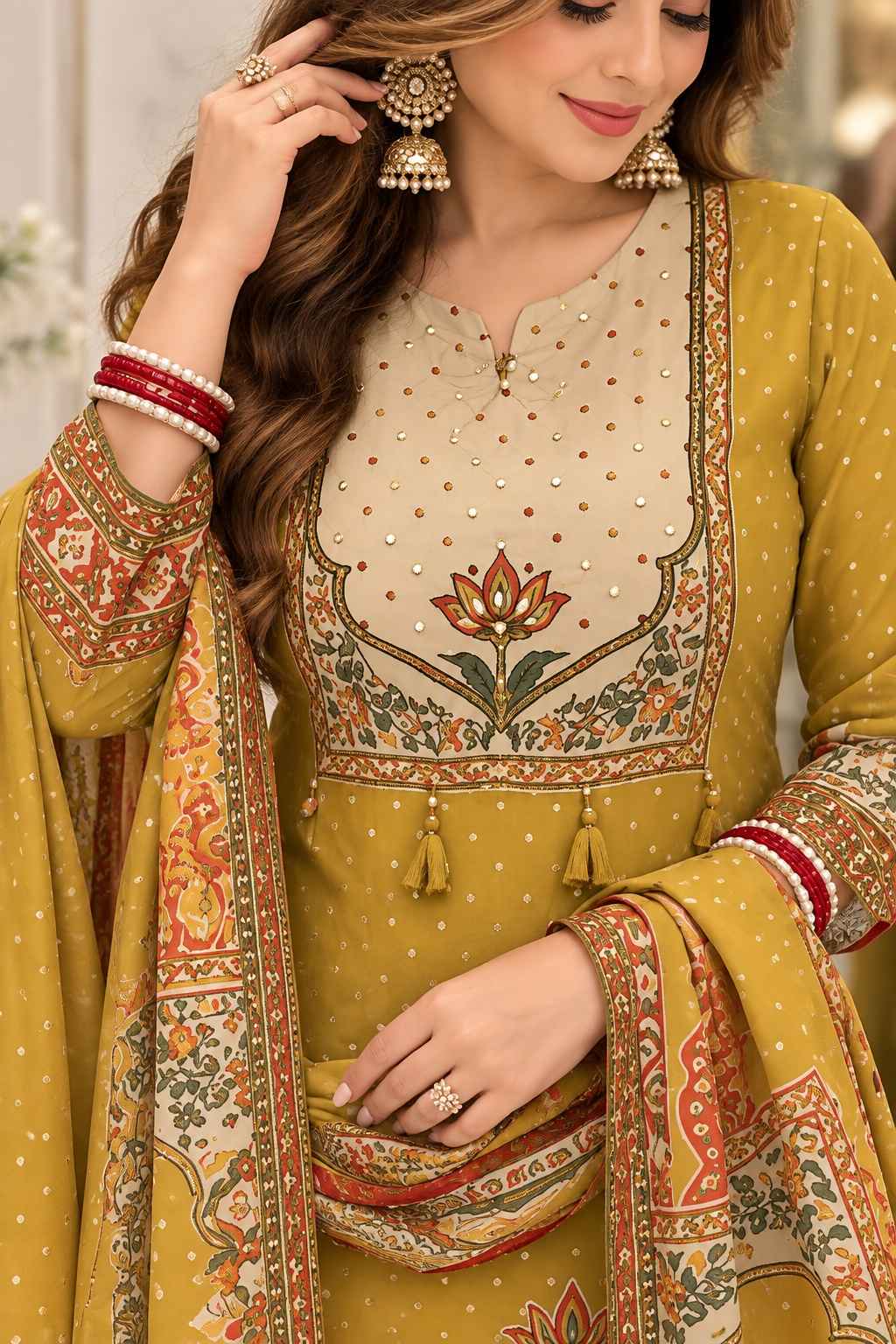 amazing-pure-crepe-handwork-embroidered-suit-set-mustard-colour-2