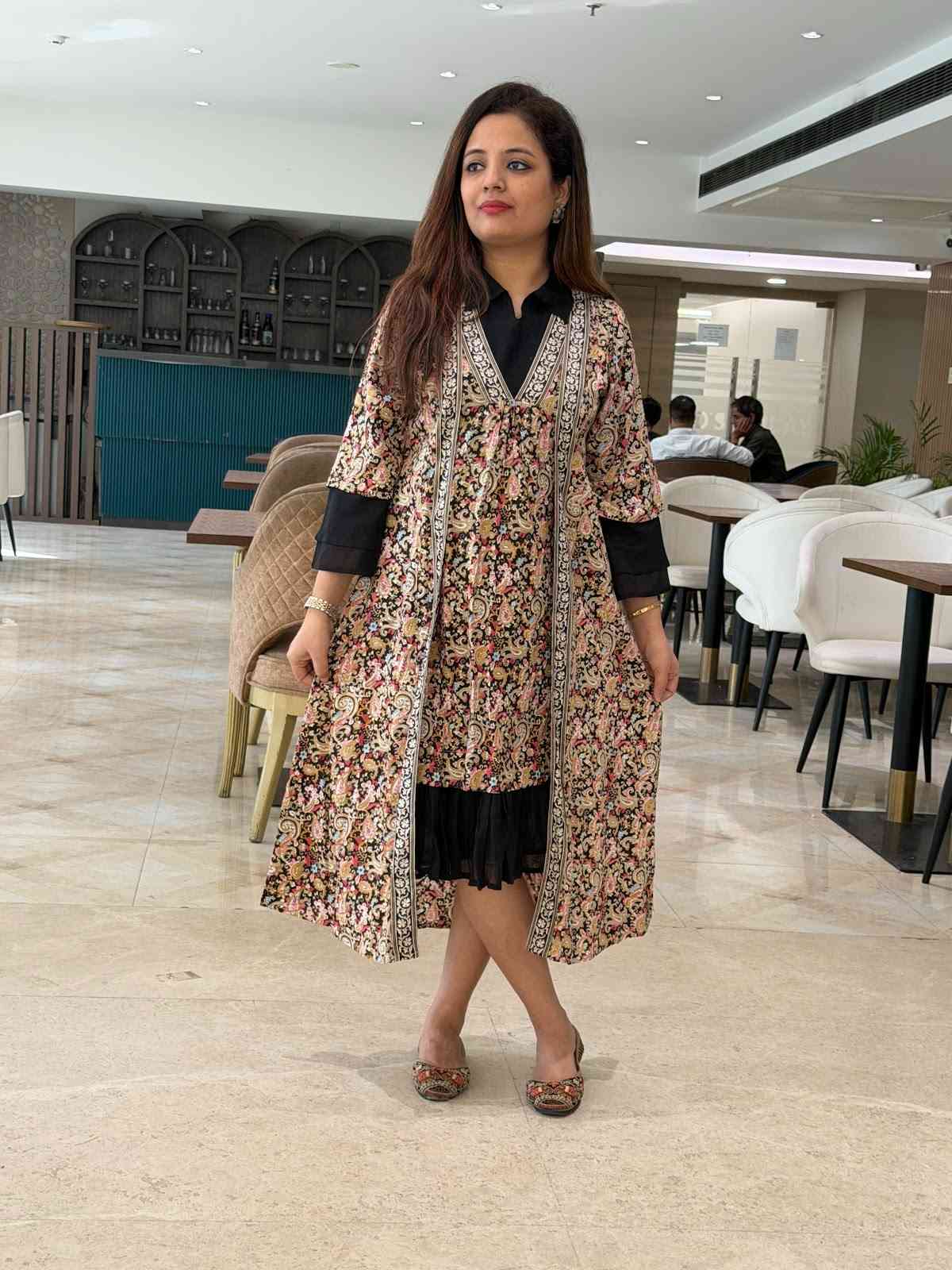 Black Shrug Style look cotton Midi Size