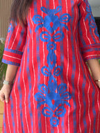 Cotton Zuri embroidered pant set with pockets
