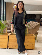 flex cotton jacket embroidered coordset