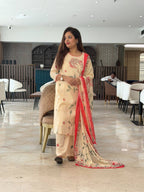 Light Brown Pure mal cotton strainght suit handwork and lining