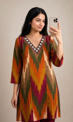 Printed rayon mirror coordset