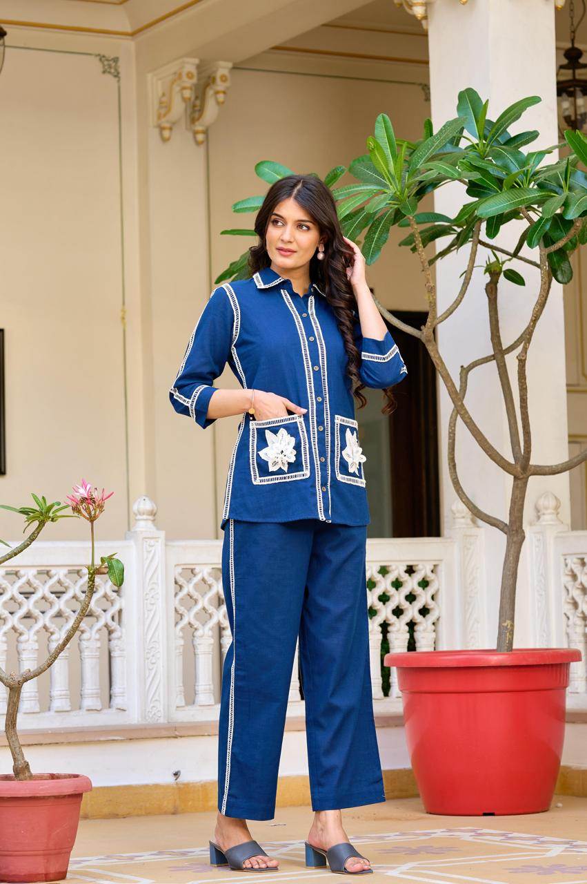 Pure Cotton Coordset in Blue
