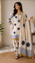 Pure cotton farsi salwaar set with polka dots