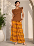 Pure Cotton Flared Plazzo With Designer Sleeves