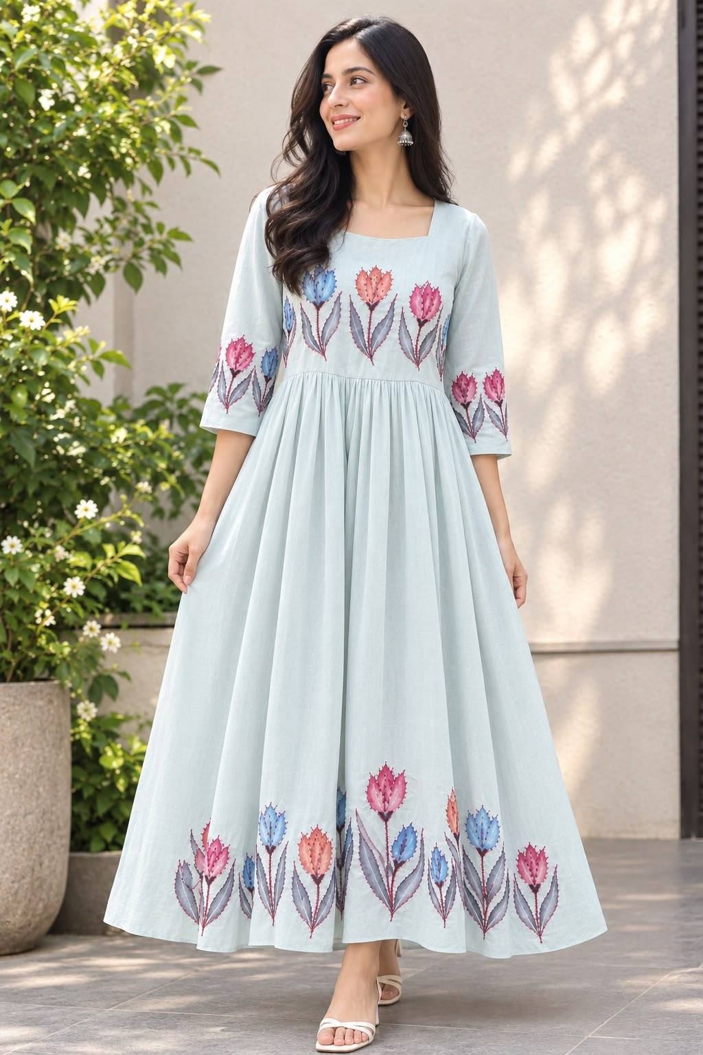 pure-cotton-hand-painted-floral-tulip-long-dress-with-lining-light-blue-1