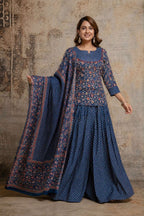 Pure cotton pretty skirt set with dupatta