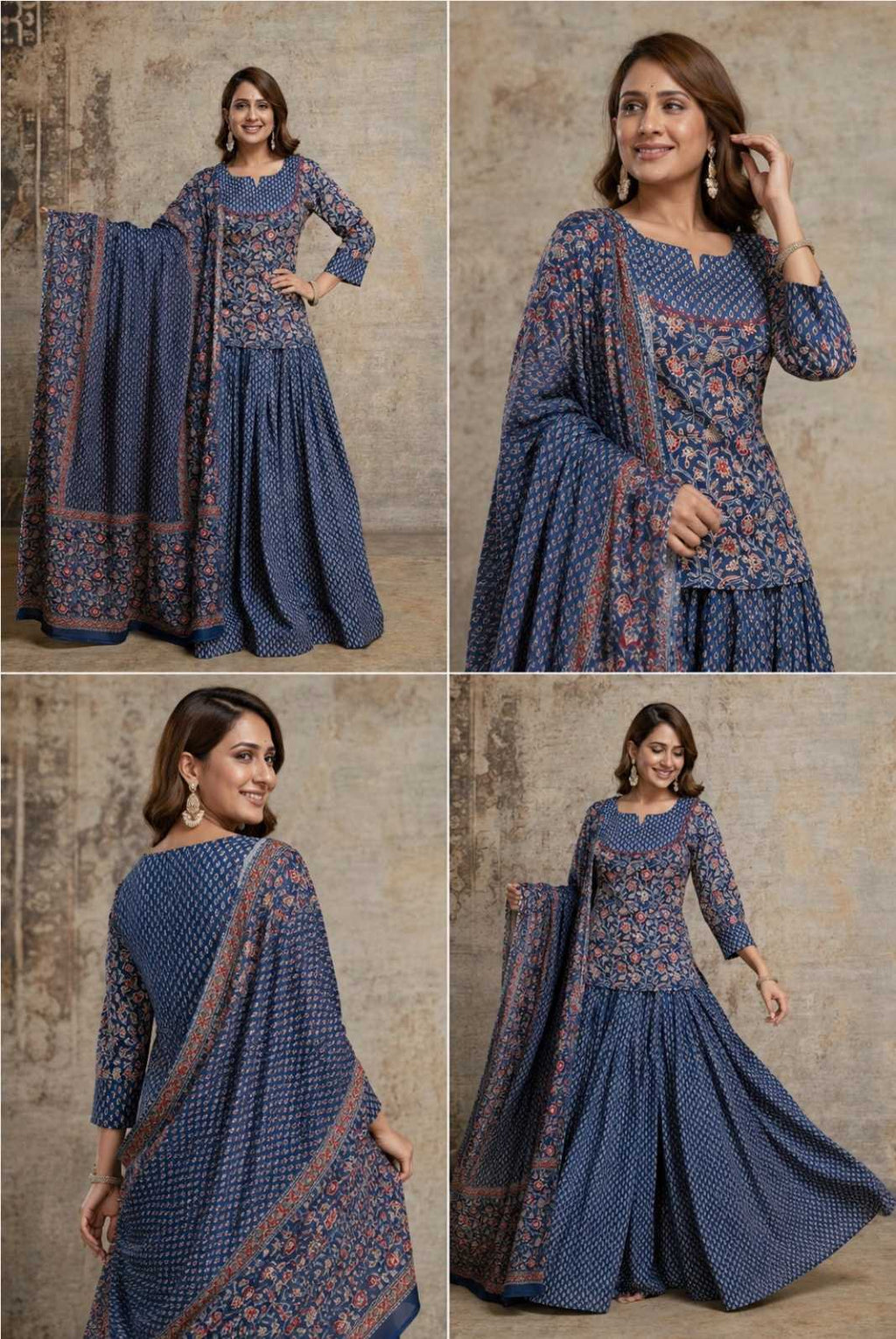 Pure cotton pretty skirt set with dupatta