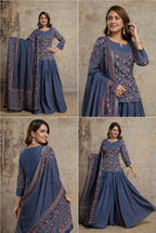Pure cotton pretty skirt set with dupatta