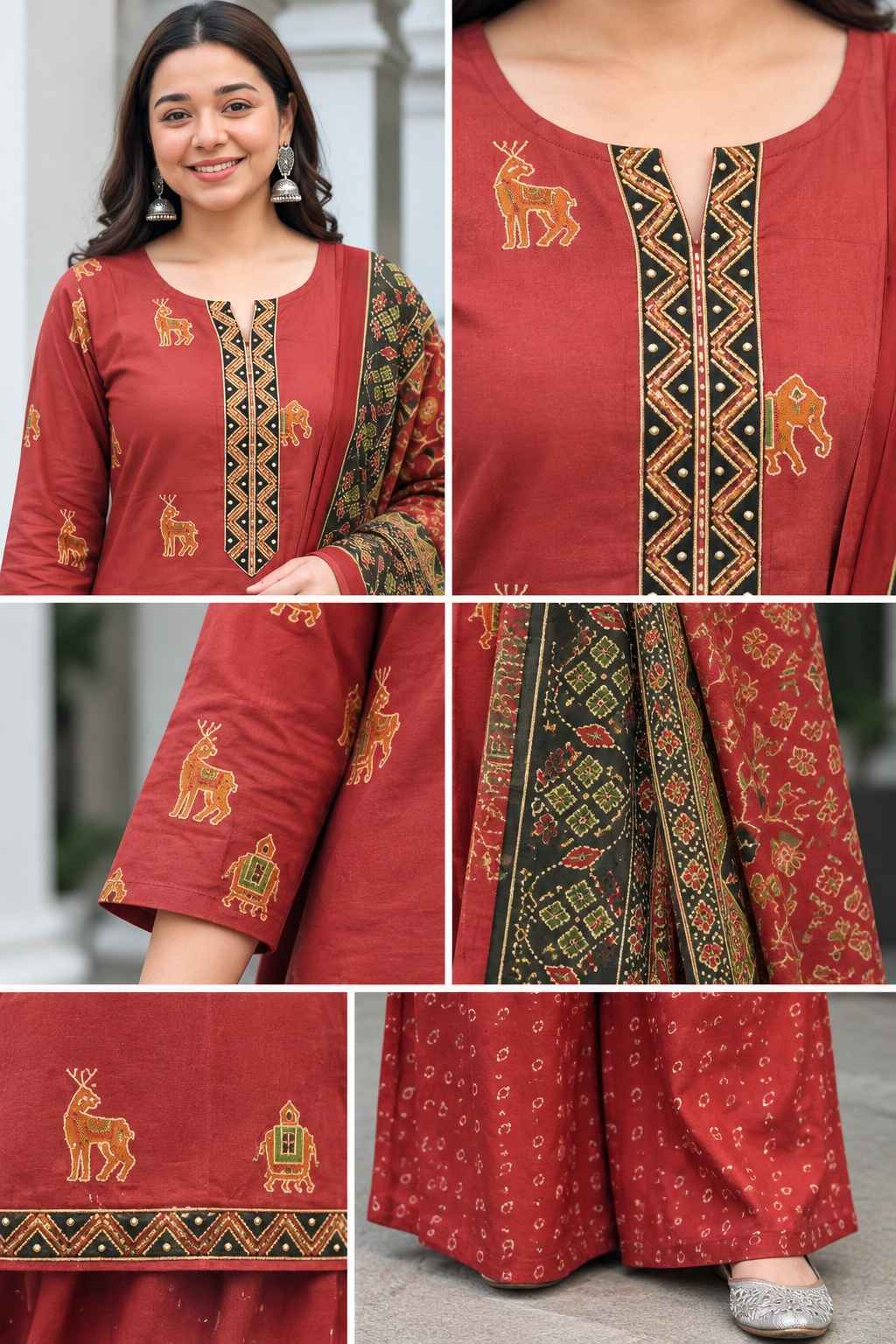 Pure cotton Real short kurta with skirt and dupatta
