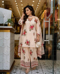 Pure crepe floral farsi suit set with floral Dupatta