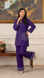 Purple Pure crepe coord set