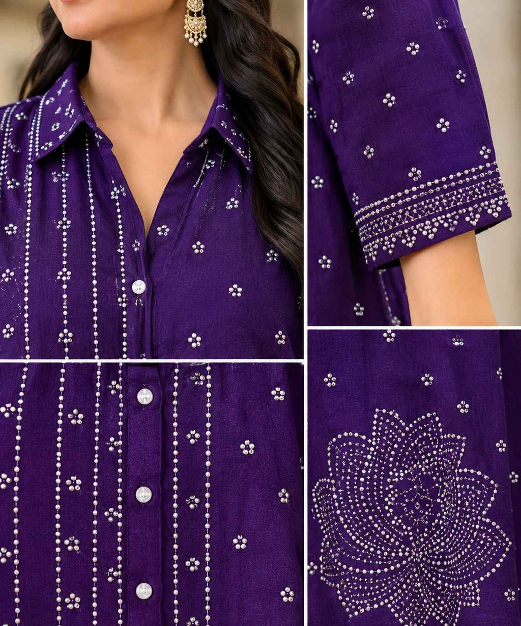 Purple Pure crepe coord set