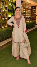 Salsa Suit set with handwork heavy zari work and lining