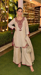 Salsa Suit set with handwork heavy zari work and lining