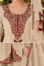 Salsa Suit set with handwork heavy zari work and lining