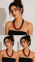 Sunset Mosaic Wooden Necklace